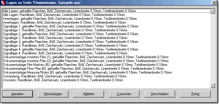 BAE Version 6.2: CAM-Prozessor Dialog - EPS-/PDF-Batch - Seitenspezifische Ausgabelagenkonfiguration