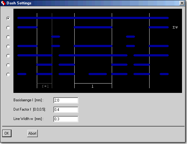 BAE Version 6.2: Layout Editor Dialog - Dash Settings