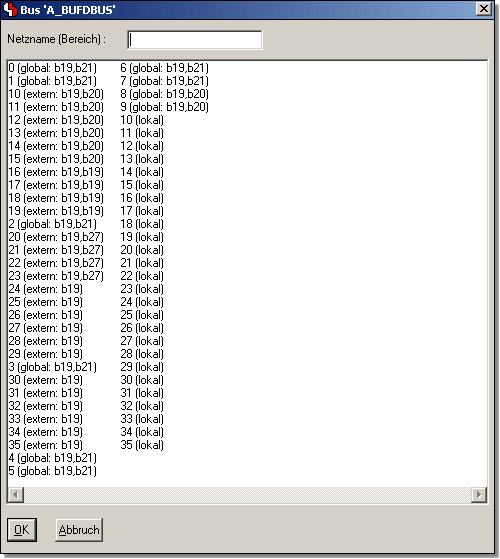 BAE Version 6.4: Schaltplaneditor Dialog - Bustapauswahl