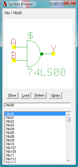 BAE Version 7.2: Schematic Editor: Symbol Browser - Modeless Dialog