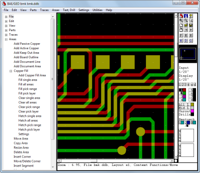 BAE Version 7.4: Layout Editor: Left Treeview Menu Display